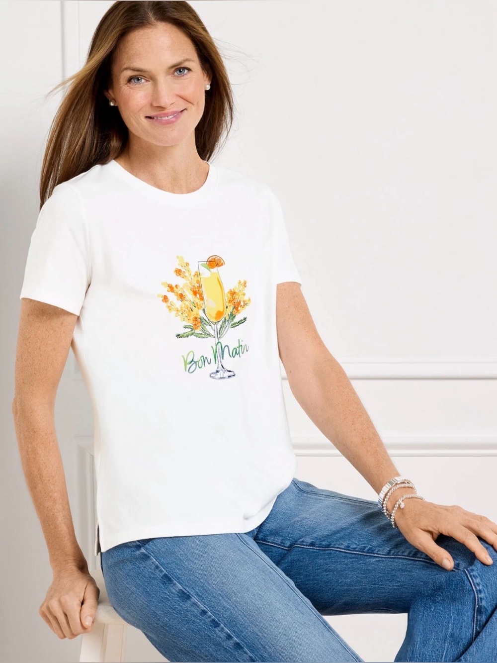 Talbots Crewneck Tee Mimosa Size 2XP 100% Cotton